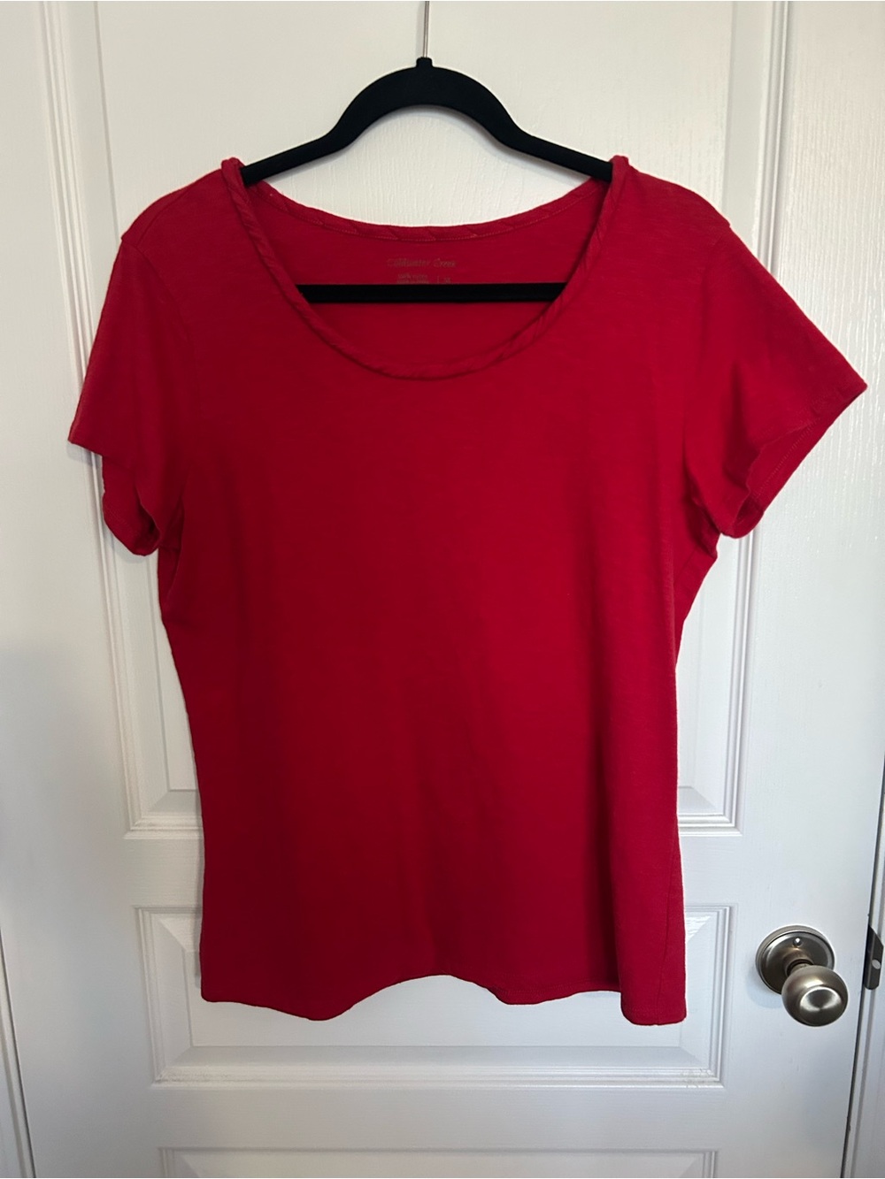 Coldwater Creek Red Scoop Neck Short Sleeve Tee